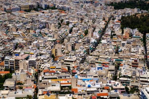 city, big city, houses